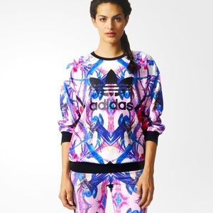 Adidas Florera Exotic Birds Trefoil Crew Sweatshirt